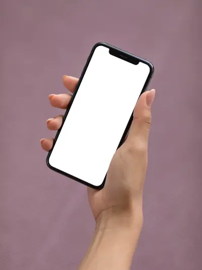 hand-held phone mockup template