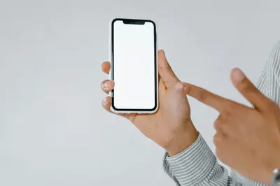 hand-held phone mockup template